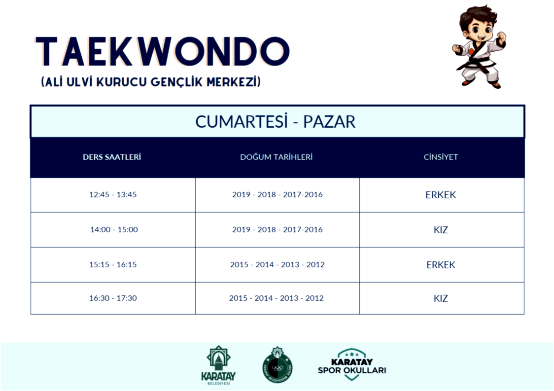 Taekwondo ders programı