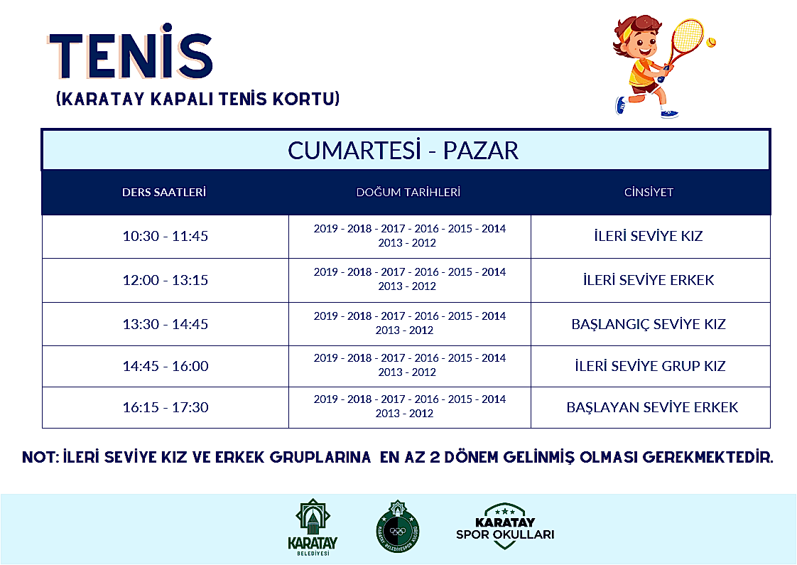 Tenis ders programı