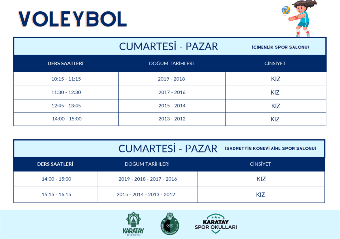 Voleybol ders programı